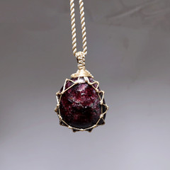 Warrior Heart Energy — Deep Red Rhodolite Garnet Necklace — Root Chakra Talisman