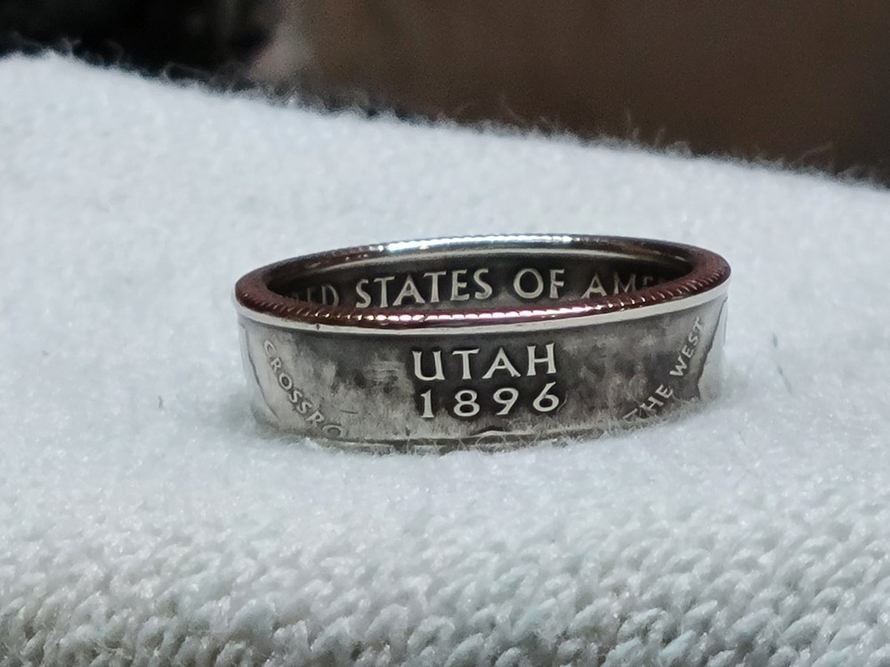 UTAH – Size 9 State Quarter Coin Ring