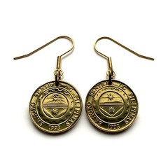 1993 2004 Philippines 25 coin earrings Eskudo Pilipinas Filipino Manila e000625
