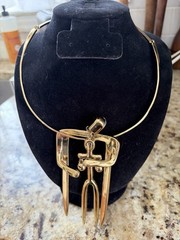 VTG Yenny Cocq «Close to Me» or «Hug» Couple Pendent Necklace in a Gold Finish