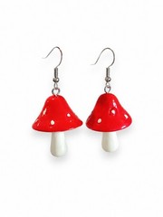 Cute Red Mushroom Dangle Earrings Fairycore Cottagecore Woodland Novelty Gift