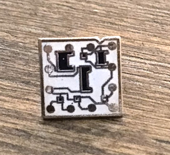 Vintage Circuit Board Lapel Pin Tie Tac Silver Tone Black & White Enameling .5″