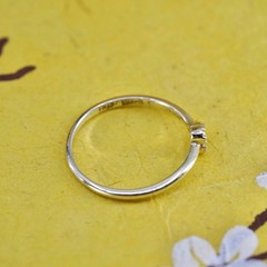 Size 8.25, vermeil gold over Sterling silver ring, 925 stackable band with cz