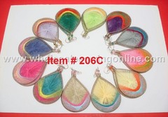 PERUVIAN EARRINGS, THREAD EARRING HANDMADE MEDIUM SIZE ASSORTED COLORS #206C