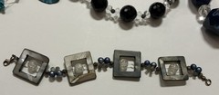 Set of 4 Natural Gem Stone Pearls, Abalone, Quarts, Glass Beads, Agate Jewelry