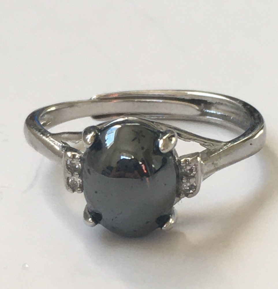 hematite ring adjustable size to 7&8