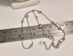 Silpada N2153 925 Sterling Silver “Infinity” CZ Chain Necklace 16”-18” EUC