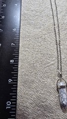 Natural Howlite Crystal with 18” Sterling Silver Chain With 2″ Adjustable Link