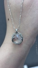 Natural Blue Needle Sphere W/925 Leaf Shape Frame Pendant Pls Read Description