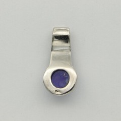 Natural, Genuine Blue Round Circle LAPIS LAZULI Pendant 925 STERLING SILVER #99