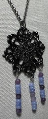 Lepidolite & Blue Lace Agate “Worry Catcher” Pendant On Chain By 927 Designs