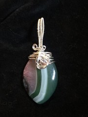 DZ1003 – Wire Wrapped Watermelon Druzy Marquise Pendant