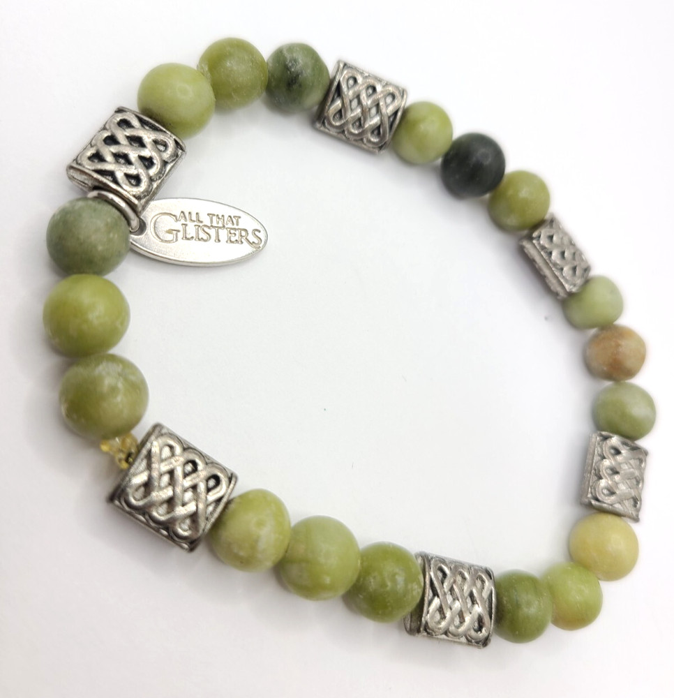 All That Glisters Irish Connemara Marble Celtic Beaded Bracelet