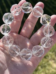 Clear Quartz Faceted Bead Bracelet – Stretchable 18 mm