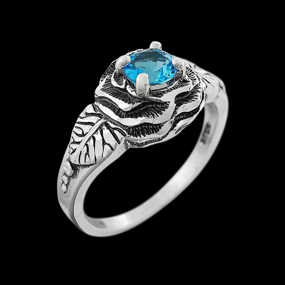 925 Sterling Silver Topaz Ring, Topaz Diamond Ring, November Birthstone…