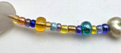 Mother Of Pearl Heart Necklace Cultured Pearl Multicolor Glass Seed Bead 18 In