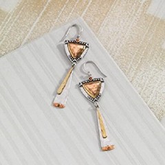 Silpada 925 Sterling Silver Brass Copper Earrings W3378