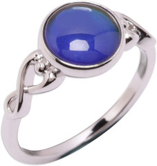 .925 Sterling Silver Mood Ring Changes Colors with Emotions for Girls, Kids, Tee