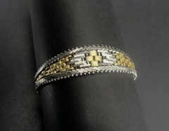 Milor Bracelet Silver Bi Color Gold Vermeil over Sterling 925 Italy 6.5 Long