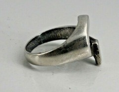 Artisan Sterling Silver Ring Band Modernist Design Size 7.5 Handmade