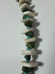 OOAK Handmade Genuine Turquoise Aventurine Pendant Necklace Shell Sterling