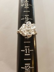 Pools of Lights Quartz Ring Byzantine style flower custom any size Silverp Goldp