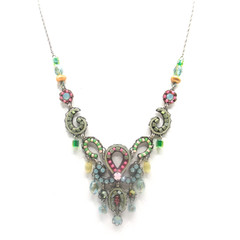Ayala Bar Beaded Necklace Pretty Stones Modern Artisan Jewelry Signed Hang Tag