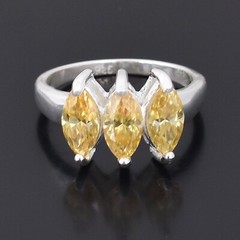 Certified 3.25 Ct Marquise Cut Champagne Diamonds Band Ring, Tariffs FREE