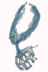 Handcrafted Necklace Turquoise / Blue Colored Beads and stones