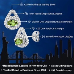 Gem Stone King 1.02 Center Stone: 5×3 mm, Small Stones: 1 Green and White