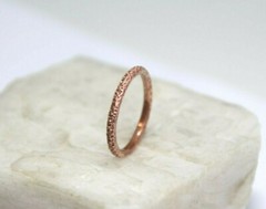 Copper Ring Stackable Hammered Rings band Size 7.5 Wedding Ring Unisex thin 2mm