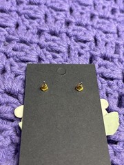 Polymer Clay Daisy Dangle Earrings White Green Orange Goldtone 1 5/8 inches
