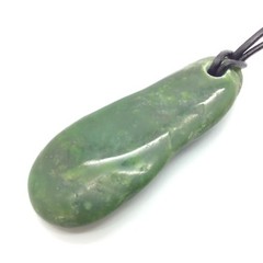 Siberian Jade Pebble Pendant Green Nephrite Jade Stone Necklace Siberia #59