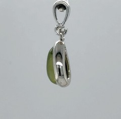 Green Drop / Pear / Teardrop PREHNITE Pendant 925 STERLING SILVER Natural #4e