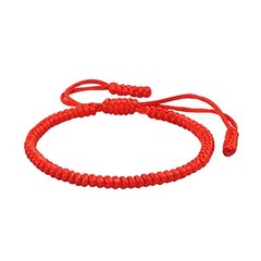 Handmade Tibetan String Bracelet Adjustable Woven Rope Knot Buddhist red