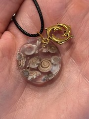 Dolphin Seashell Resin Necklace – Ocean Inspired Handmade Pendant – Gift Bag