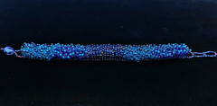 Beautiful Artist-made Woven Multicolor Blue Seed Bead Bracelet