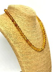 AMBER NECKLACE 2 INSECTS Gift Natural Baltic Amber Round Beads Insect 15g 17533