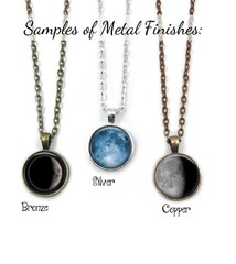 Personalized 2 Sided Glow in the Dark Birth Moon Necklace Custom Text on Back