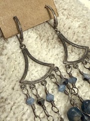 JBB Signed Sterling Silver Crystal Chandelier Earrings Handcrafted