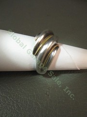VTG Tiffany & Co 18K 750 Yellow Gold Rope 925 Sterling Silver Women Shrimp Ring