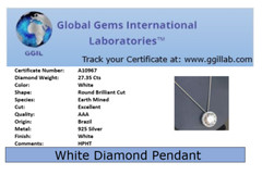27.35 Ct Certified White Diamond Solitaire Pendant ! FREE Diamond studs!
