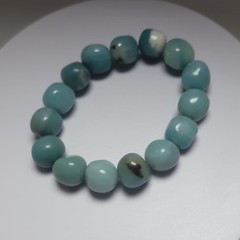 Amazonite Blue-Green Stretch Beaded Bracelet Round Gemstone Cord Healing Nature
