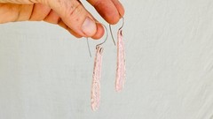 Rhodochrosite Earrings. Kewa Pueblo Slab Earrings. Santo Domingo 2765