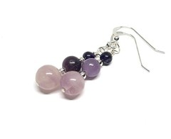 Sugilite Genuine Stone .925 Sterling Silver Handmade Earrings RARE