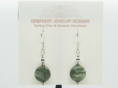 Sterling Silver Natural RUSSIAN SERAPHINITE Gemstone Earrings #14…Handmade USA