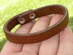 Men plain black or brown Bracelet customize size Bison leather cuff wristband