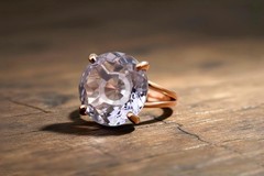 Tanzanite Ring Rose Gold 14k Gold Filled 16mm Round Engraved Jewelry