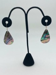 Haliotis Green Abalone Earrings 1 1/2 inch x 7/8 inch Chumash Indian Powwow
