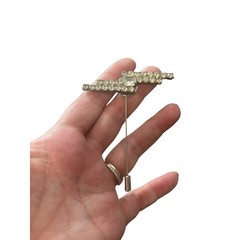 Art Deco Rhinestone Bar Stick Pin Upcycled Gatsby Geometric Crystal Lapel